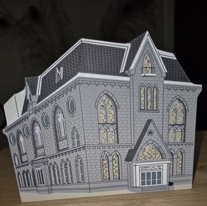 The Cat's Meow" wooden shelf sitter depicting the Pickard Theater in Brunswick